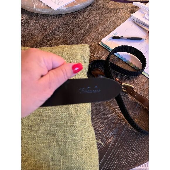 Rihachan Men’s Black Leather Pewter Buckle Belt sz 105 or US 42 - Picture 2 of 5